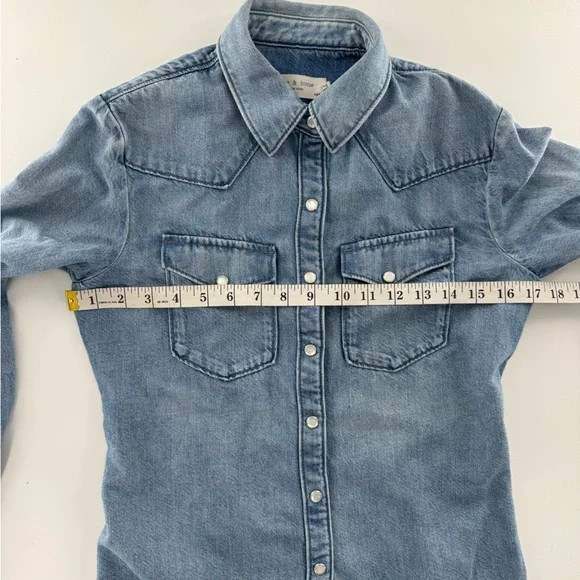 RAG & BONE Denim Blue Button Down Shirt Size XS - Picture 3 of 7
